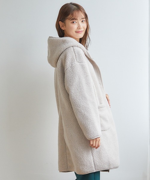 Honeys(ハニーズ)の「ボアフーデッドジャケット(その他アウター・レディース・ライトベージュ/ブラウン系その他/スミクロ・M/L/LL)」の12枚目の写真