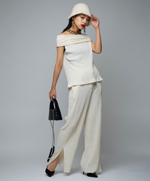 Narcissus（ナルシス）の「【Narcissus】プリーツセットアップ（つなぎ/オールインワン・レディース・ホワイト/ブラック・FREE）」の7枚目の写真