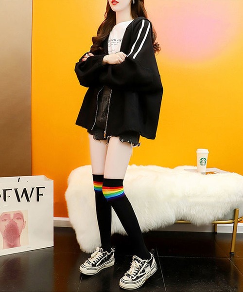 aimoha(アイモハ)の「ワッフルオーバーサイズパーカー(パーカー・レディース・グレー/ブラック/ホワイト・X-LARGE/LARGE/MEDIUM)」の18枚目の写真