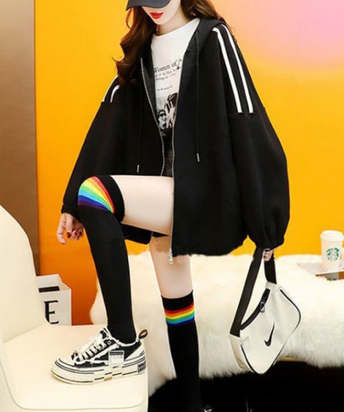 aimoha(アイモハ)の「ワッフルオーバーサイズパーカー(パーカー・レディース・グレー/ブラック/ホワイト・X-LARGE/LARGE/MEDIUM)」の19枚目の写真