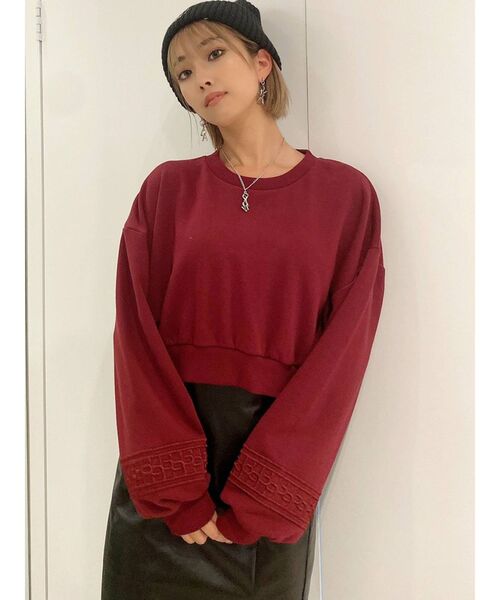 GYDA（ジェイダ）の「GGラインBACKレースアップ スウェットトップス（スウェット・レディース・ブラック/オフホワイト/ボルドー・FREE）」の14枚目の写真