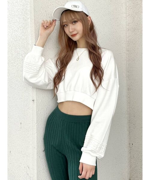 GYDA（ジェイダ）の「GGラインBACKレースアップ スウェットトップス（スウェット・レディース・ブラック/オフホワイト/ボルドー・FREE）」の11枚目の写真