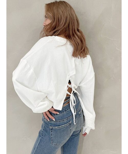 GYDA（ジェイダ）の「GGラインBACKレースアップ スウェットトップス（スウェット・レディース・ブラック/オフホワイト/ボルドー・FREE）」の10枚目の写真