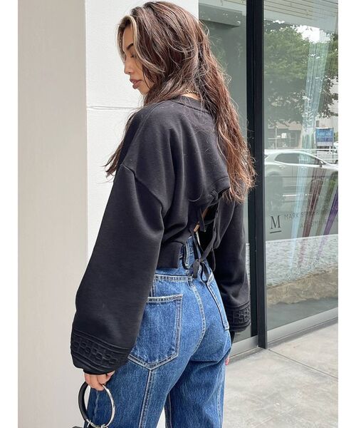 GYDA（ジェイダ）の「GGラインBACKレースアップ スウェットトップス（スウェット・レディース・ブラック/オフホワイト/ボルドー・FREE）」の20枚目の写真