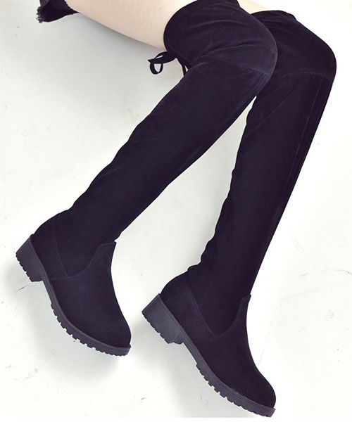 SVEC(シュベック)の「タンクソール ストレッチ サイハイブーツ(ブーツ・レディース・ブラック・40/38/39/35/37/36)」の9枚目の写真