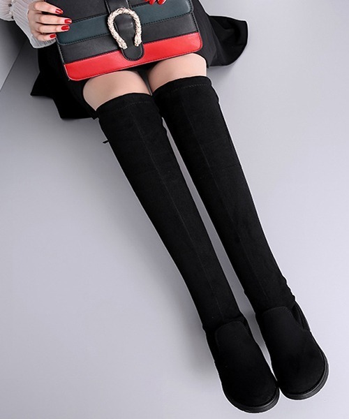 SVEC(シュベック)の「タンクソール ストレッチ サイハイブーツ(ブーツ・レディース・ブラック・40/38/39/35/37/36)」の11枚目の写真