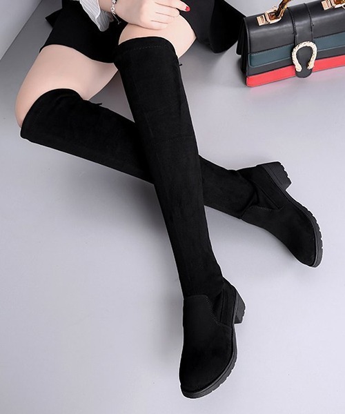 SVEC(シュベック)の「タンクソール ストレッチ サイハイブーツ(ブーツ・レディース・ブラック・40/38/39/35/37/36)」の12枚目の写真