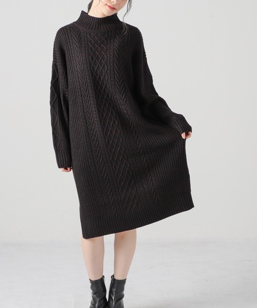 Honeys（ハニーズ）の「ハイネックワンピース（ワンピース・レディース・レッド/ブラック/ブルー/グリーン/ベージュ・L/M/S）」の22枚目の写真