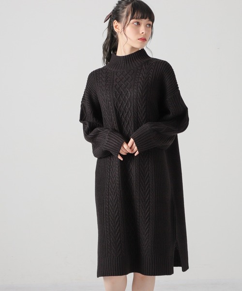 Honeys（ハニーズ）の「ハイネックワンピース（ワンピース・レディース・レッド/ブラック/ブルー/グリーン/ベージュ・L/M/S）」の6枚目の写真