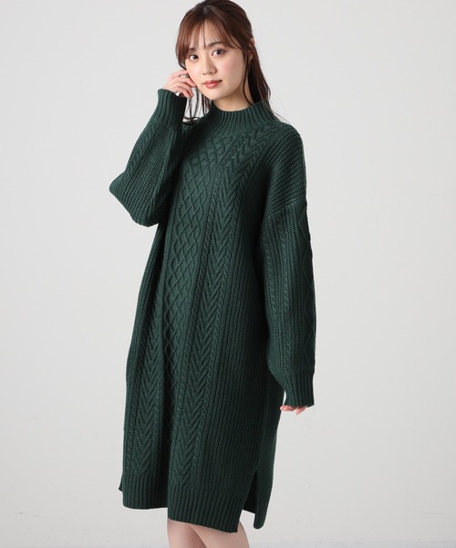 Honeys（ハニーズ）の「ハイネックワンピース（ワンピース・レディース・レッド/ブラック/ブルー/グリーン/ベージュ・L/M/S）」の15枚目の写真