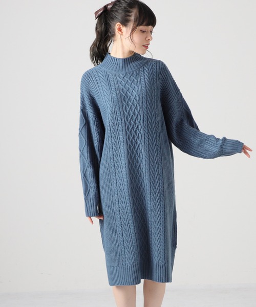 Honeys（ハニーズ）の「ハイネックワンピース（ワンピース・レディース・レッド/ブラック/ブルー/グリーン/ベージュ・L/M/S）」の21枚目の写真