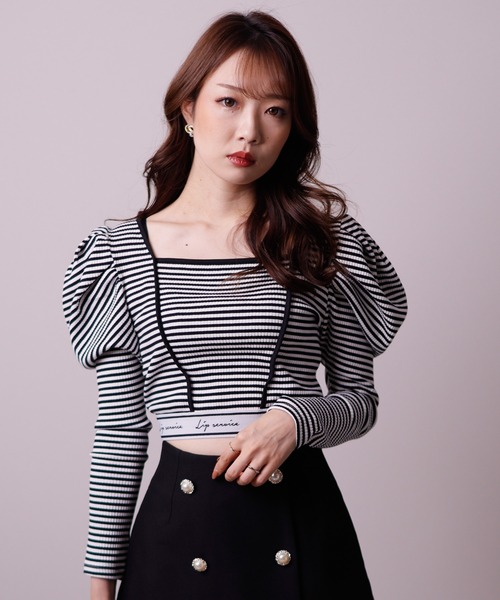 LIPSERVICE（リップサービス）の「ヘムロゴパワショルトップス（Tシャツ/カットソー・レディース・ホワイト/ブラック/その他1・FREE）」の3枚目の写真