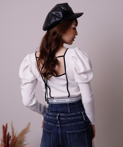 LIPSERVICE（リップサービス）の「ヘムロゴパワショルトップス（Tシャツ/カットソー・レディース・ホワイト/ブラック/その他1・FREE）」の9枚目の写真