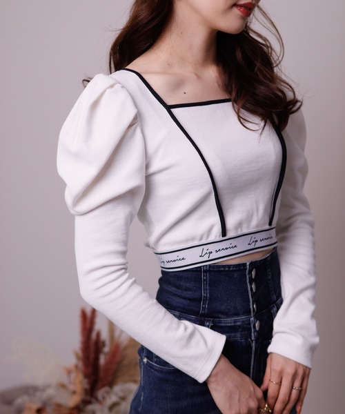 LIPSERVICE（リップサービス）の「ヘムロゴパワショルトップス（Tシャツ/カットソー・レディース・ホワイト/ブラック/その他1・FREE）」の6枚目の写真