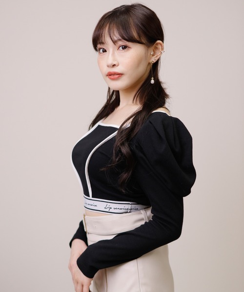 LIPSERVICE（リップサービス）の「ヘムロゴパワショルトップス（Tシャツ/カットソー・レディース・ホワイト/ブラック/その他1・FREE）」の8枚目の写真