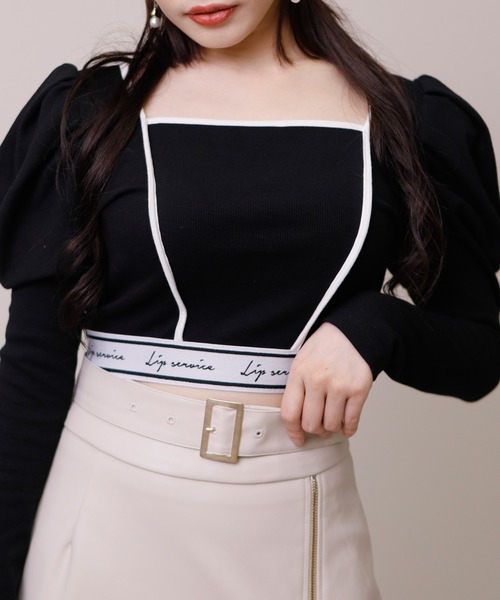 LIPSERVICE（リップサービス）の「ヘムロゴパワショルトップス（Tシャツ/カットソー・レディース・ホワイト/ブラック/その他1・FREE）」の11枚目の写真