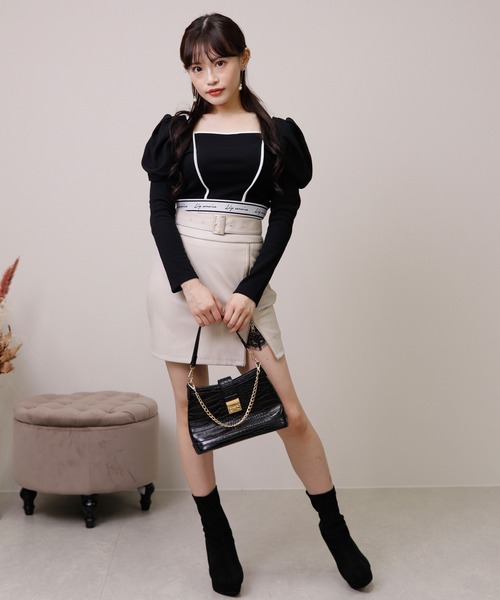 LIPSERVICE（リップサービス）の「ヘムロゴパワショルトップス（Tシャツ/カットソー・レディース・ホワイト/ブラック/その他1・FREE）」の13枚目の写真