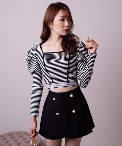 LIPSERVICE（リップサービス）の「ヘムロゴパワショルトップス（Tシャツ/カットソー・レディース・ホワイト/ブラック/その他1・FREE）」の5枚目の写真