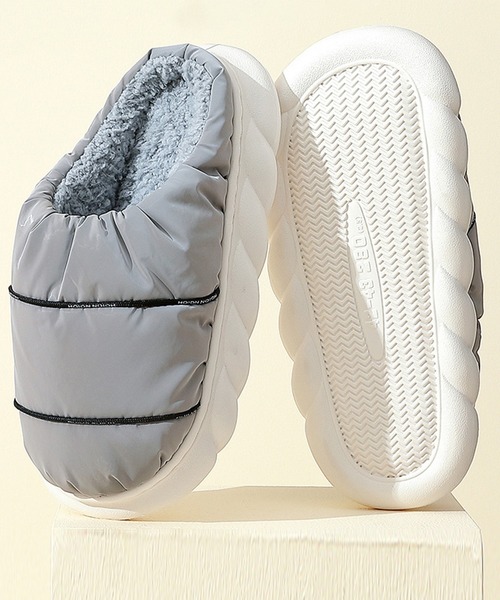 TeddyShop（テディショップ）の「撥水 ボア 厚底 ルームシューズ スリッパ 室内履き レディース 冬（ルームシューズ/スリッパ・レディース・ホワイト/グリーン/グレー/ブルー・23cm/24cm/26cm/27cm/25cm）」の3枚目の写真