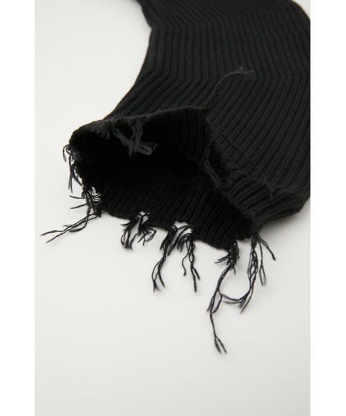 SLY（スライ）の「2WAY KNIT WARMER 2ウェイ ニットウォーマーアームカバー ルーズソックス（アームカバー・レディース・ブラック/アイボリー・FREE）」の15枚目の写真