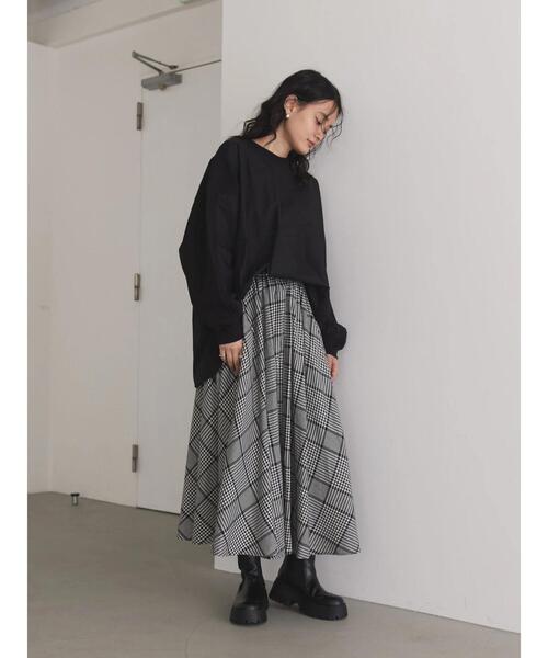 AMERICAN HOLIC(アメリカンホリック)の「切り替えワッフルチュニック(Tシャツ/カットソー・レディース・ブラウン/ブラック・M/L)」の8枚目の写真