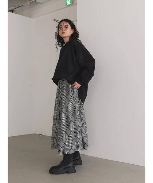 AMERICAN HOLIC(アメリカンホリック)の「切り替えワッフルチュニック(Tシャツ/カットソー・レディース・ブラウン/ブラック・M/L)」の6枚目の写真
