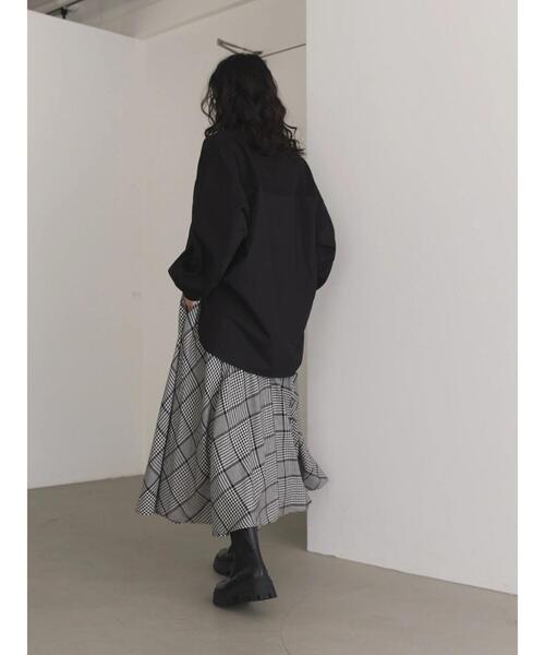 AMERICAN HOLIC(アメリカンホリック)の「切り替えワッフルチュニック(Tシャツ/カットソー・レディース・ブラウン/ブラック・M/L)」の5枚目の写真