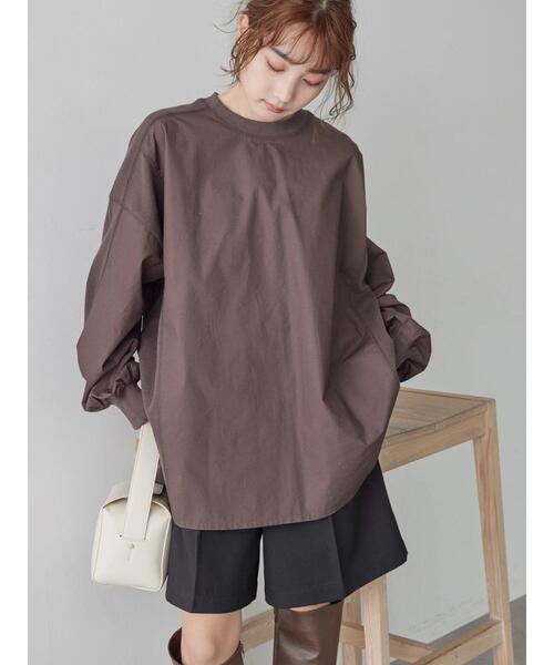 AMERICAN HOLIC(アメリカンホリック)の「切り替えワッフルチュニック(Tシャツ/カットソー・レディース・ブラウン/ブラック・M/L)」の4枚目の写真