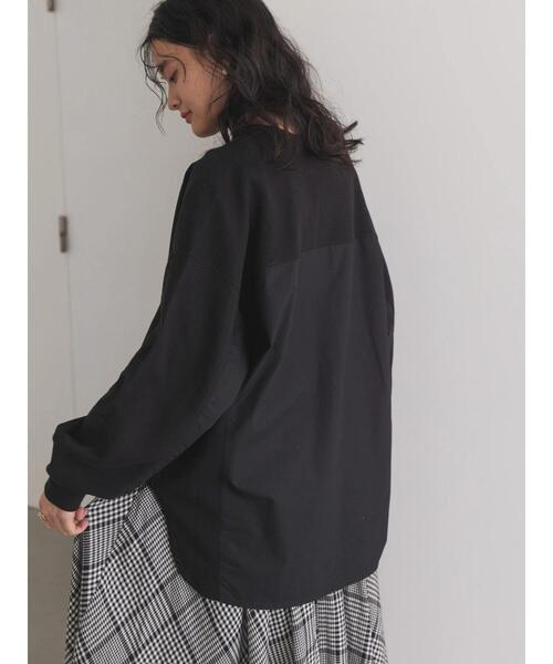 AMERICAN HOLIC(アメリカンホリック)の「切り替えワッフルチュニック(Tシャツ/カットソー・レディース・ブラウン/ブラック・M/L)」の1枚目の写真