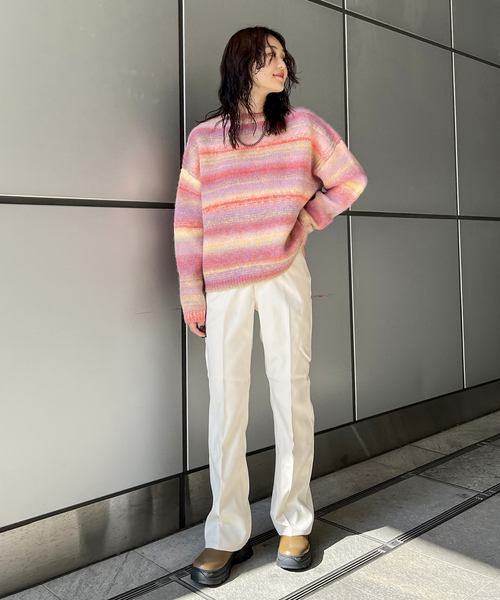 JOINT WORKS（ジョイントワークス）の「GRADATION ニットプルオーバ（ニット/セーター・レディース・オレンジ/グリーン・FREE）」の7枚目の写真