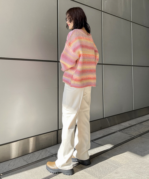 JOINT WORKS（ジョイントワークス）の「GRADATION ニットプルオーバ（ニット/セーター・レディース・オレンジ/グリーン・FREE）」の13枚目の写真