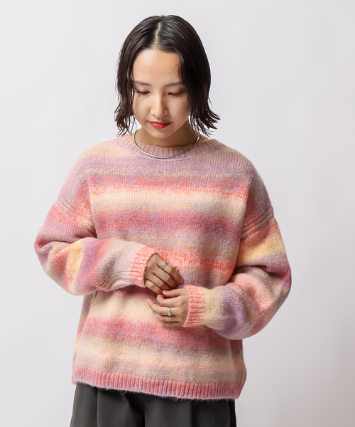 JOINT WORKS（ジョイントワークス）の「GRADATION ニットプルオーバ（ニット/セーター・レディース・オレンジ/グリーン・FREE）」の17枚目の写真