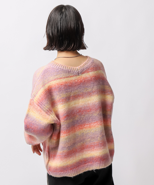 JOINT WORKS（ジョイントワークス）の「GRADATION ニットプルオーバ（ニット/セーター・レディース・オレンジ/グリーン・FREE）」の5枚目の写真