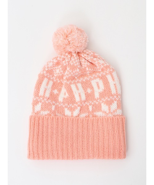 PINK HOUSE(ピンクハウス)の「PHロゴノルディックニットキャップ(ニットキャップ/ビーニー・レディース・ピンク/ホワイト×レッド/ネイビー・フリー)」の4枚目の写真