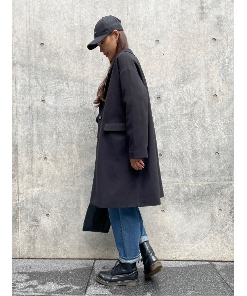 HONEYSUCKLE ROSE（ハニーサックルローズ）の「【HONEYSUCKLE ROSE】チェスターコート（チェスターコート・レディース・ライトベージュ/ブラック・L/M）」の5枚目の写真