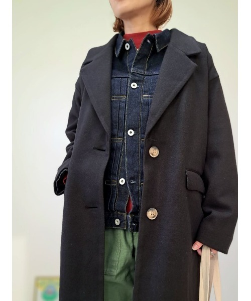 HONEYSUCKLE ROSE（ハニーサックルローズ）の「【HONEYSUCKLE ROSE】チェスターコート（チェスターコート・レディース・ライトベージュ/ブラック・L/M）」の13枚目の写真