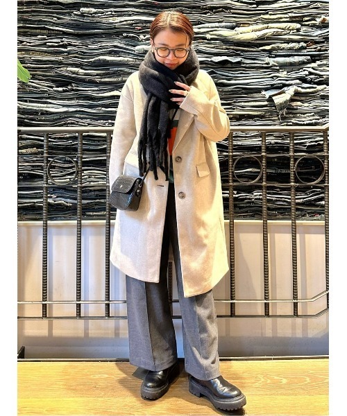 HONEYSUCKLE ROSE（ハニーサックルローズ）の「【HONEYSUCKLE ROSE】チェスターコート（チェスターコート・レディース・ライトベージュ/ブラック・L/M）」の14枚目の写真