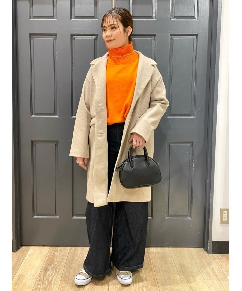 HONEYSUCKLE ROSE（ハニーサックルローズ）の「【HONEYSUCKLE ROSE】チェスターコート（チェスターコート・レディース・ライトベージュ/ブラック・L/M）」の21枚目の写真