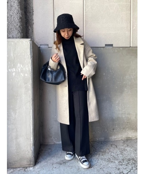 HONEYSUCKLE ROSE（ハニーサックルローズ）の「【HONEYSUCKLE ROSE】チェスターコート（チェスターコート・レディース・ライトベージュ/ブラック・L/M）」の17枚目の写真