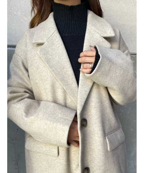 HONEYSUCKLE ROSE（ハニーサックルローズ）の「【HONEYSUCKLE ROSE】チェスターコート（チェスターコート・レディース・ライトベージュ/ブラック・L/M）」の20枚目の写真