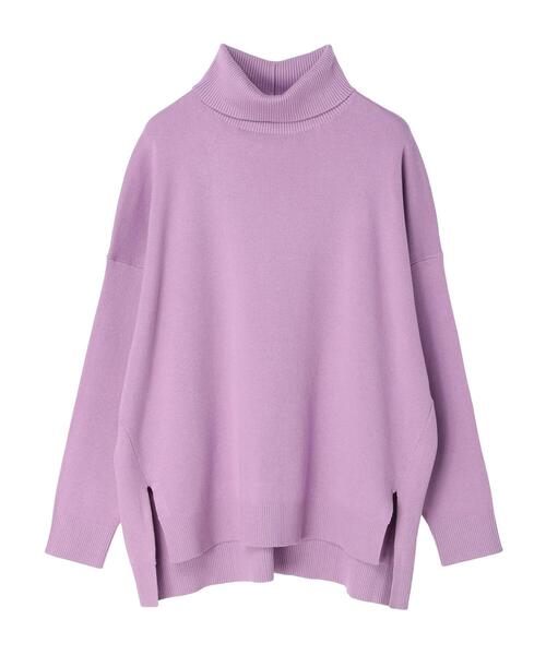 AMERICAN HOLIC(アメリカンホリック)の「ブラッシュヤーンタートルネックニットプルオーバー(ニット/セーター・レディース・ブラック/イエロー/アイボリー/サックスブルー/ラベンダー/ライトグレー系2・M/L)」の7枚目の写真