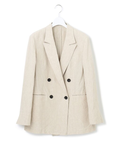 美品 23区 LIBECO THICK ダブル前 ジャケット 麻 ダブルブレスト WEB 