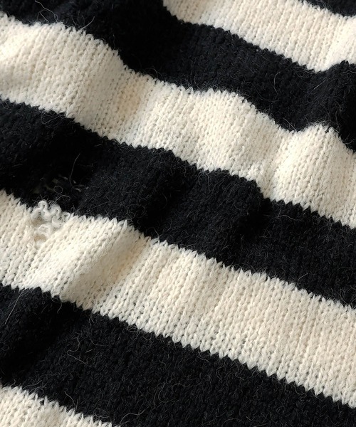 NUMBER (N)INE(ナンバーナイン)の「NUMBER (N)INE/ナンバーナイン WOOL ALPACA RIPPED KNIT PULLOVER/ウールアルパカ混 ダメージ ボーダー/ソリッド ルーズプルオーバーニット(ニット/セーター・メンズ・ブラック×グレー/ブラウン/ブラック×ホワイト/ブラック・3/2/4)」の14枚目の写真