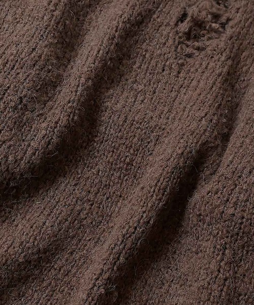 NUMBER (N)INE(ナンバーナイン)の「NUMBER (N)INE/ナンバーナイン WOOL ALPACA RIPPED KNIT PULLOVER/ウールアルパカ混 ダメージ ボーダー/ソリッド ルーズプルオーバーニット(ニット/セーター・メンズ・ブラック×グレー/ブラウン/ブラック×ホワイト/ブラック・3/2/4)」の19枚目の写真