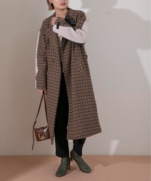 エイミーロウ バックキルト配色シャギーコート