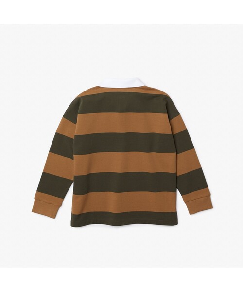 LACOSTE（ラコステ）の「BOYSボーダーラグビーポロシャツ（ポロシャツ・キッズ・レッド/モスグリーン・104/116/140/128）」の6枚目の写真
