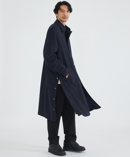 THE TOKYO(ザトウキョウ)の「【THE TOKYO/ザトウキョウ】カシミヤメルトンバルカラーコート/ステンカラーコート(ステンカラーコート・メンズ・ブラック/ネイビー・44/46/48)」の22枚目の写真