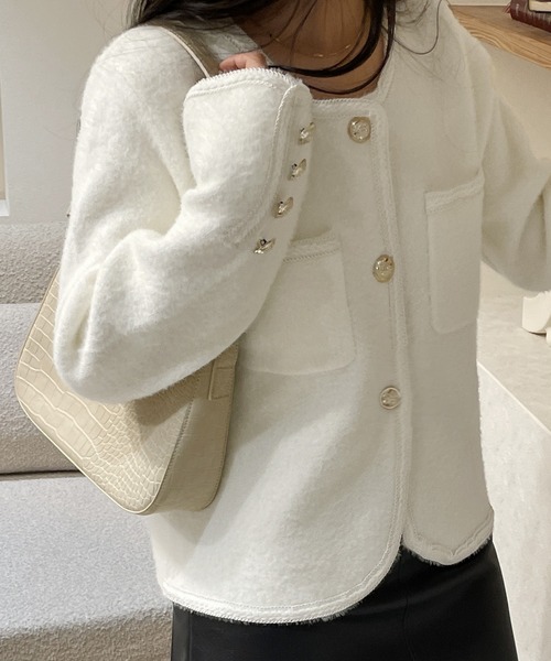 by muni:r（バイ ムニール）の「ノカラーブックルツイードボタン