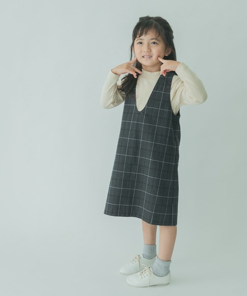 FORK&SPOON(フォークアンドスプーン)の「『親子リンク』FORK&SPOON TRジャンパースカート(KIDS)(ワンピース・キッズ・グレー系その他/ベージュ・105/120/135)」の8枚目の写真