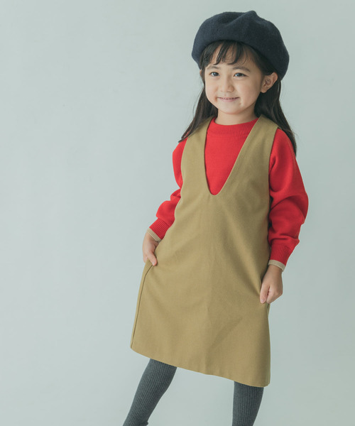 FORK&SPOON(フォークアンドスプーン)の「『親子リンク』FORK&SPOON TRジャンパースカート(KIDS)(ワンピース・キッズ・グレー系その他/ベージュ・105/120/135)」の9枚目の写真